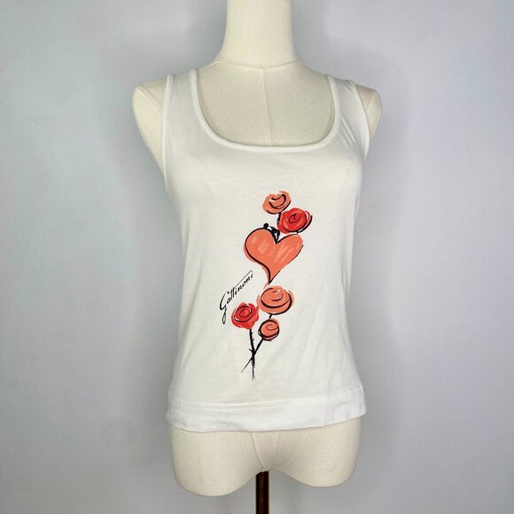 Gattinoni Jeans - White rose t-shirt - Picture 1 of 7